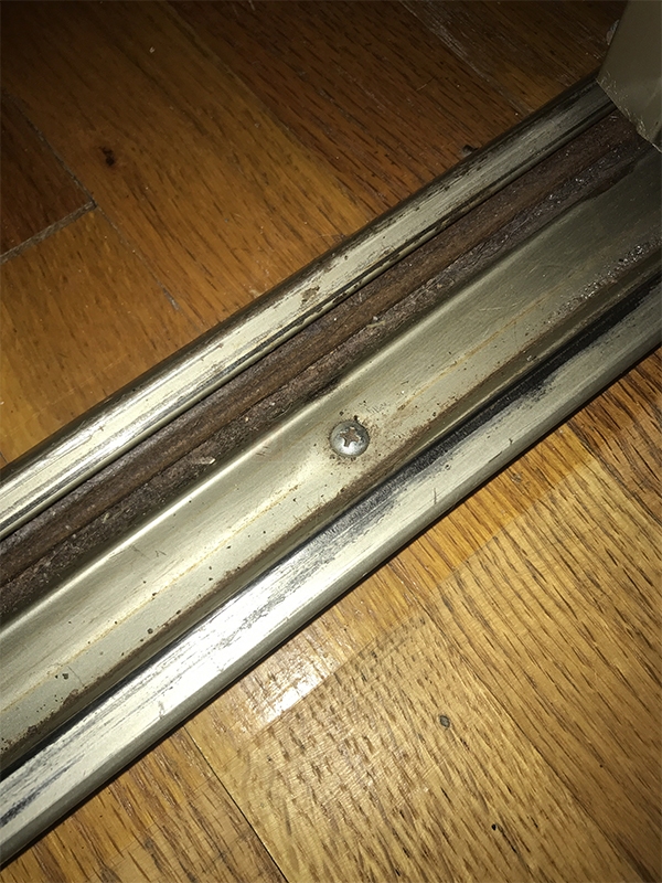 User submitted a photo of closet door track.