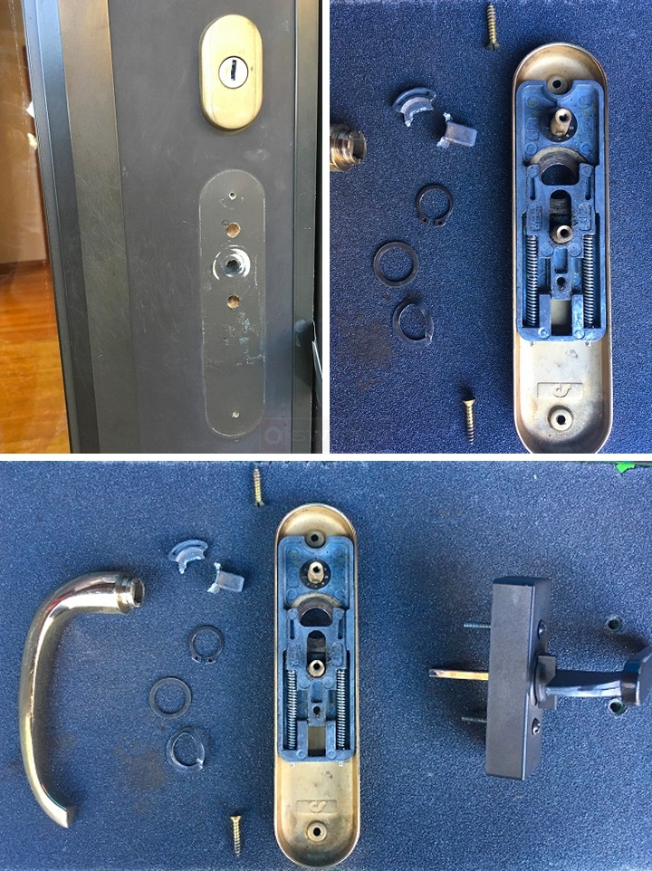 User submitted photos of door hardware.