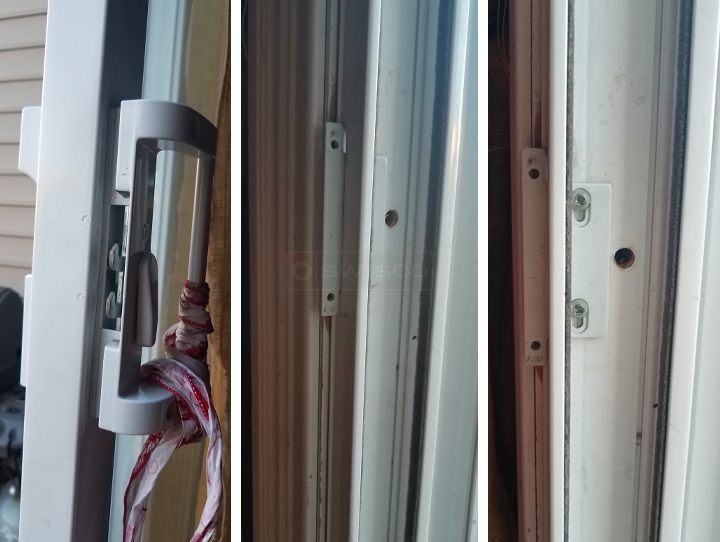 User submitted photos of patio door hardware.