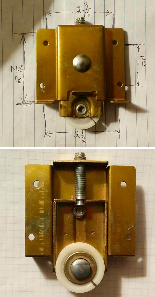 User submitted photos of a closet door roller.