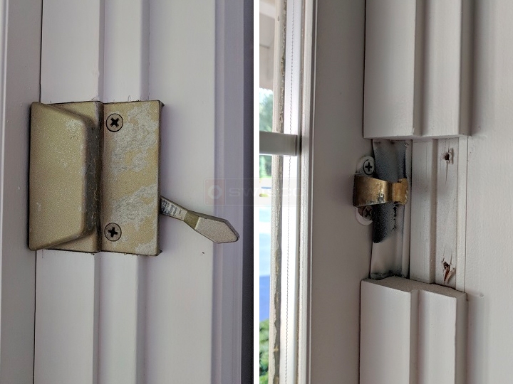 User submitted photos of window hardware.
