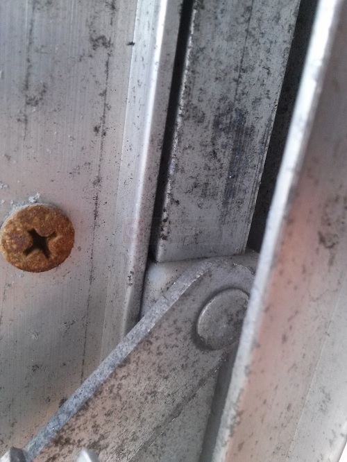 Closeup view of the rivet