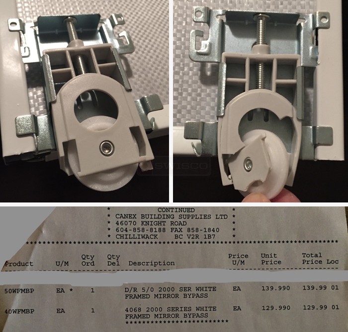 Mirror closet door parts