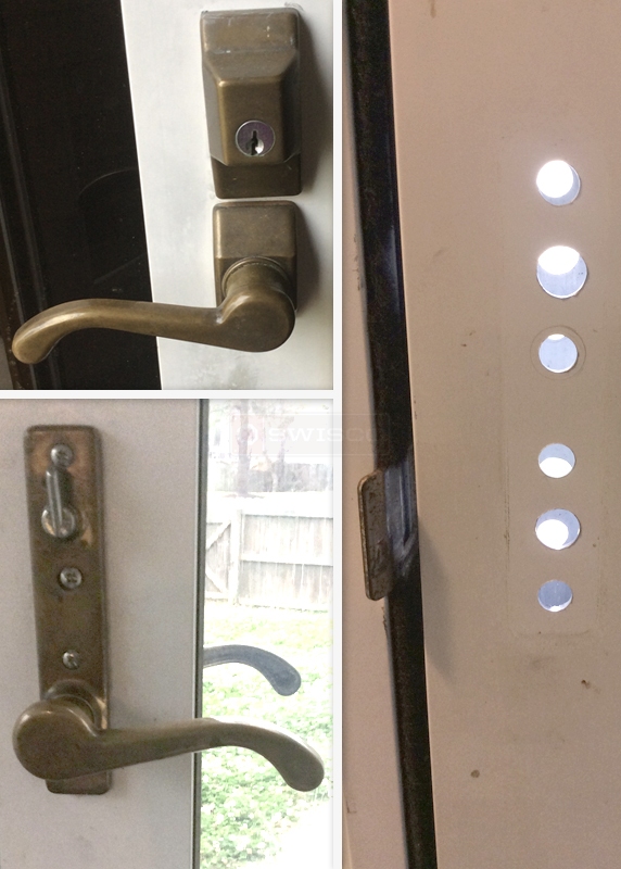 Sliding door lock and handle