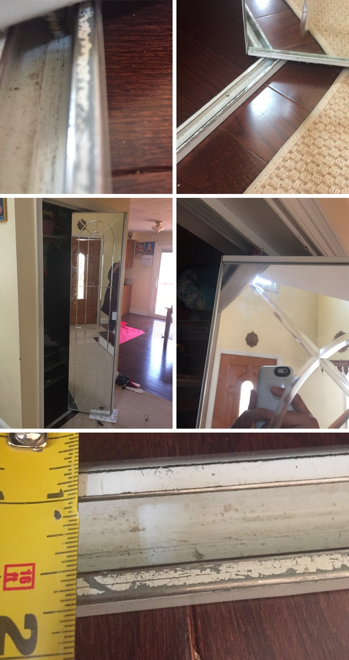 User submitted photos of closet hardware.