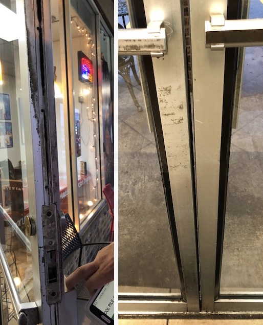 Commercial door weatherstripping