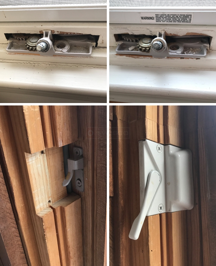 User submitted photos of window hardware.