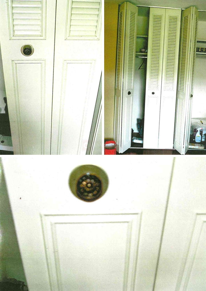 User submitted photos of bi-fold door hardware.