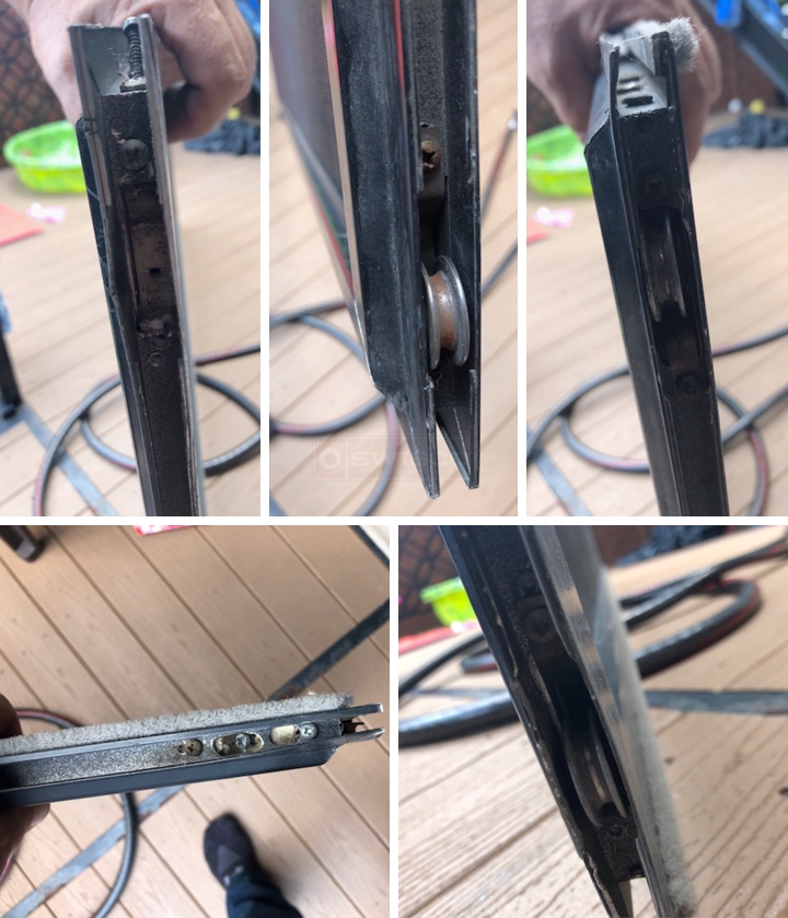 User submitted photos of patio door hardware.