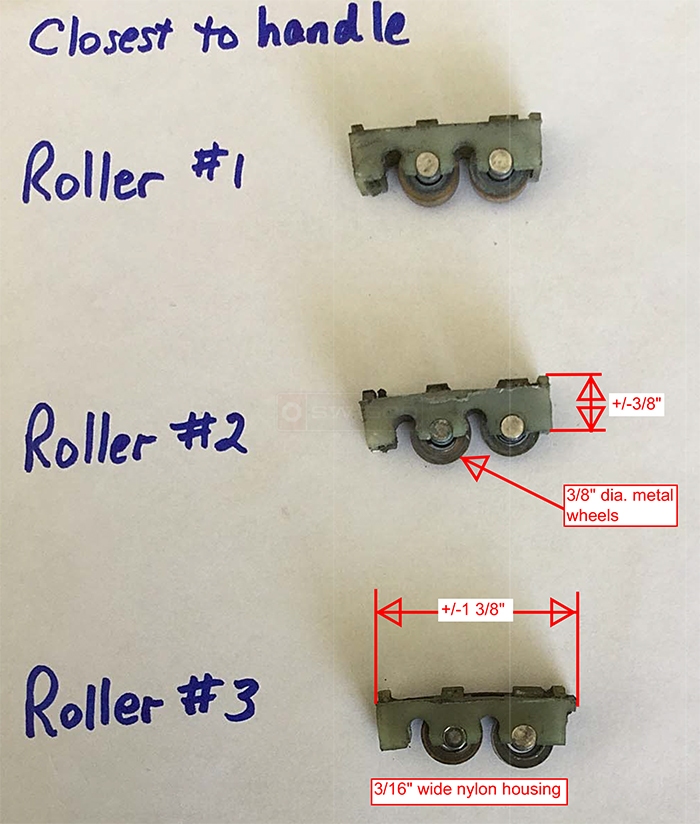 User submitted photos of a patio door roller.