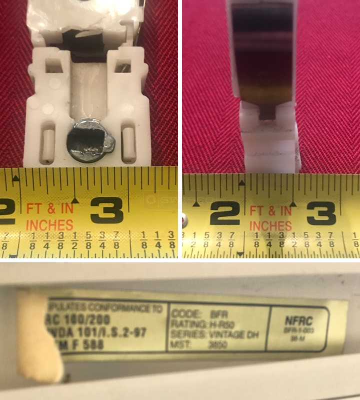 User submitted photos of window hardware.