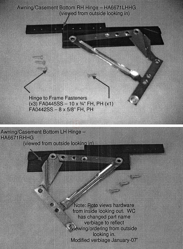 User submitted photos of window hardware.