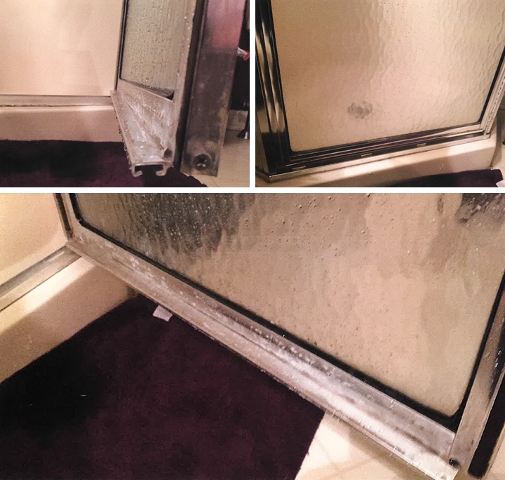 User submitted photos of a shower door sweep.