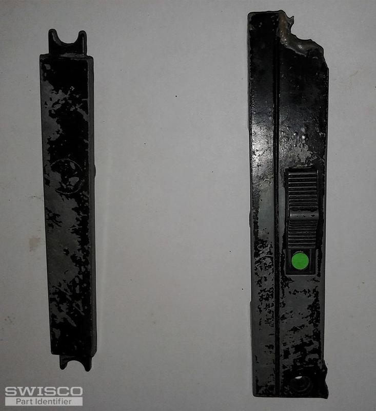 back and front plates showing lock slider
