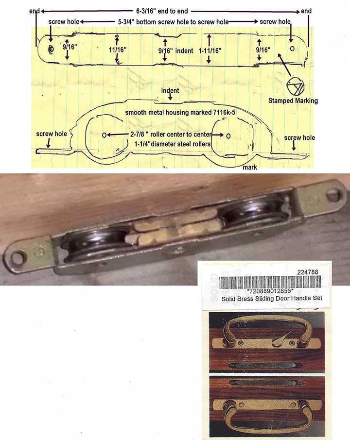 User submitted photos of patio door hardware.