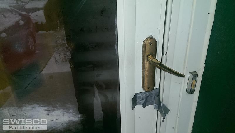 Storm door lock assembly outside