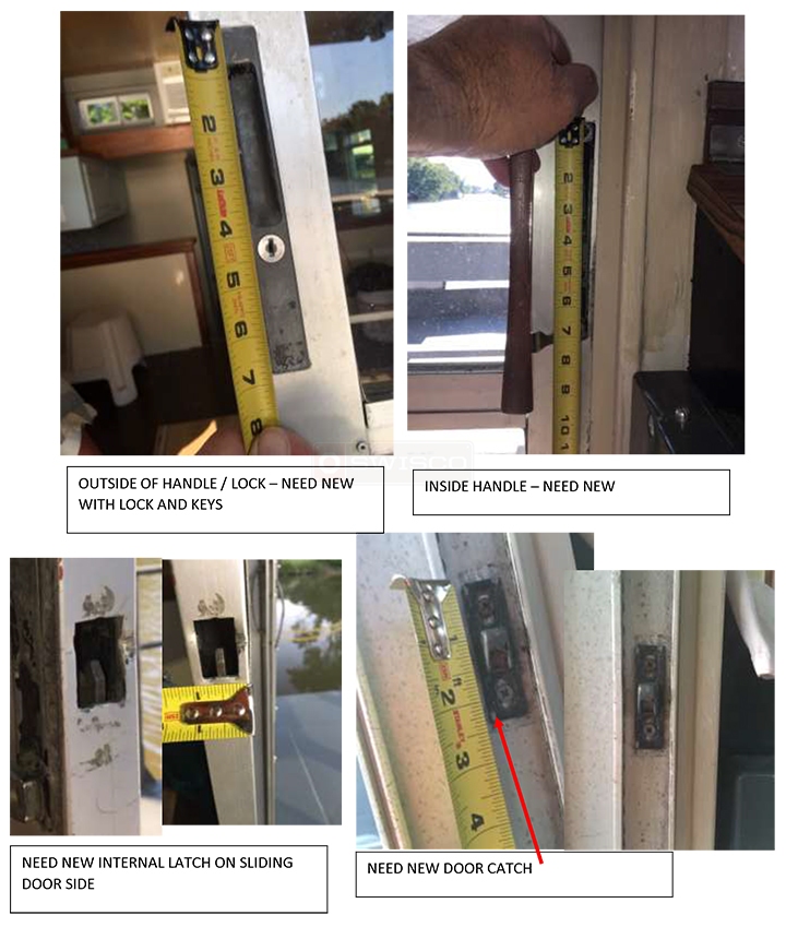 User submitted photos of patio door hardware.