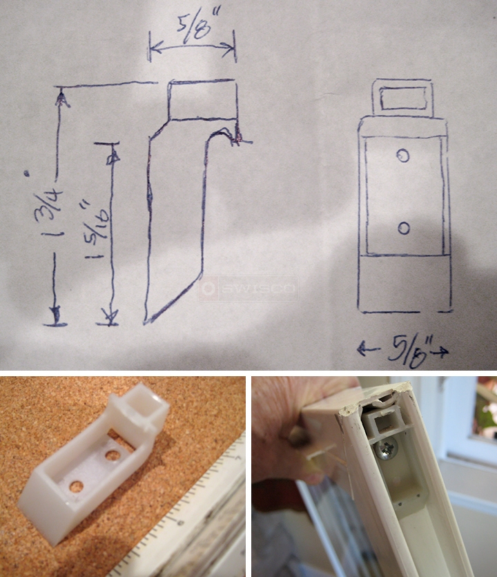 User submitted photos of a top sash guide.