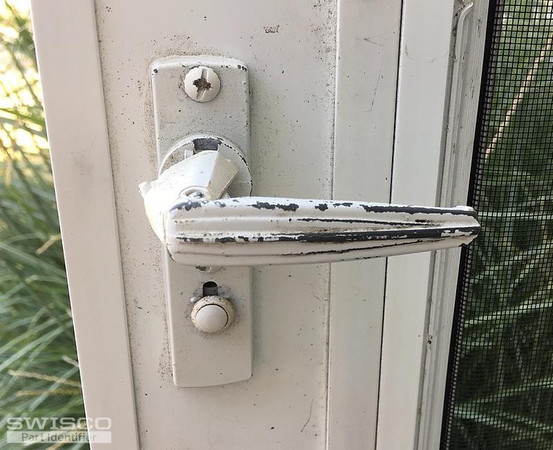 Old storm door handle broken on interior side