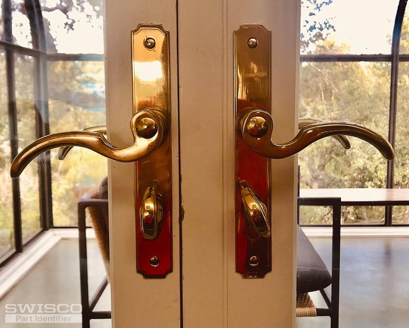 Atrium door replacement parts in satin nickel