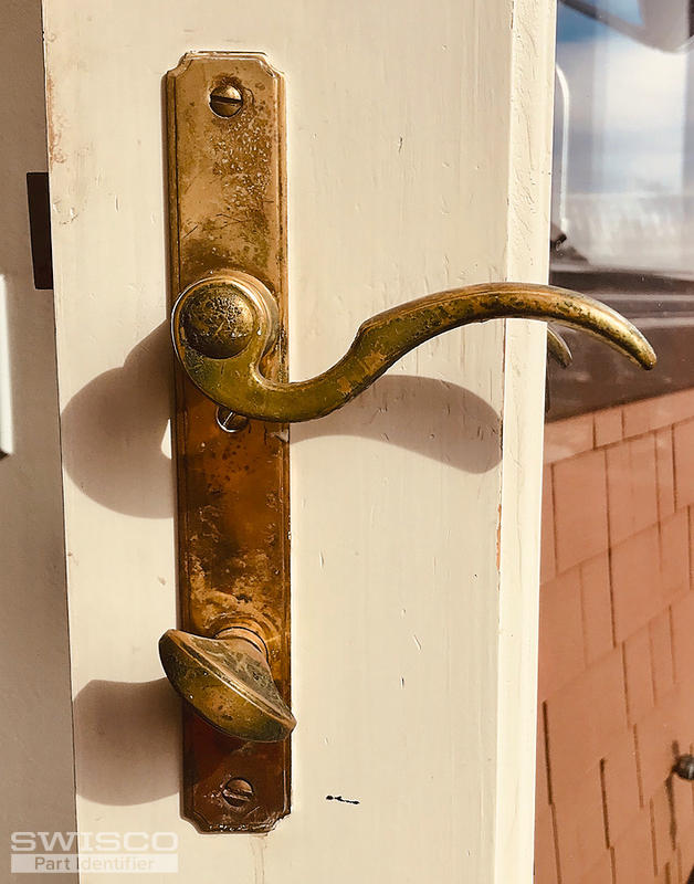 Atrium door replacement parts in satin nickel