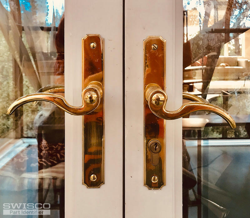 Atrium door replacement parts in satin nickel