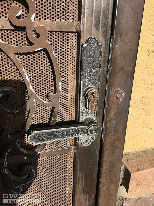 Inner/outer door handles with face plates for security door : SWISCO.com