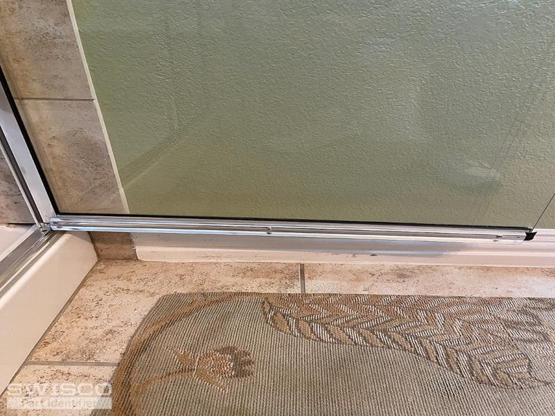 Two piece shower door sweep with drip rail