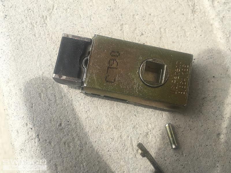 Mortise latch insert for Larson storm door