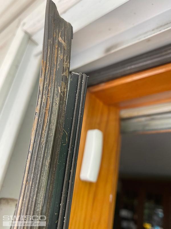Pella sliding glass door weather stripping on frame and on the edge of the sliding door