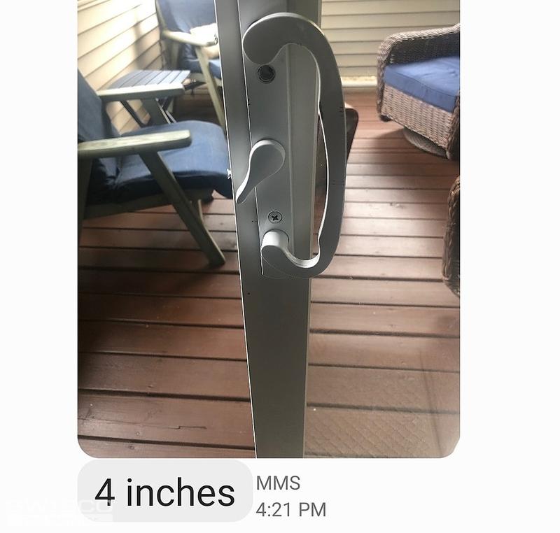 front of handle