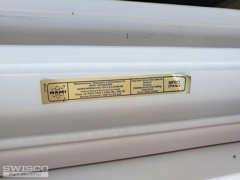 Crystal Pacific Vista Hermosa Vinyl Sliding Glass