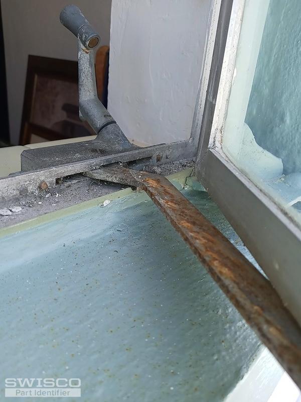 1950' aluminum casement window crank outward.