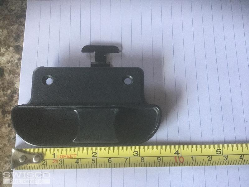 Patio screen latch with a pull