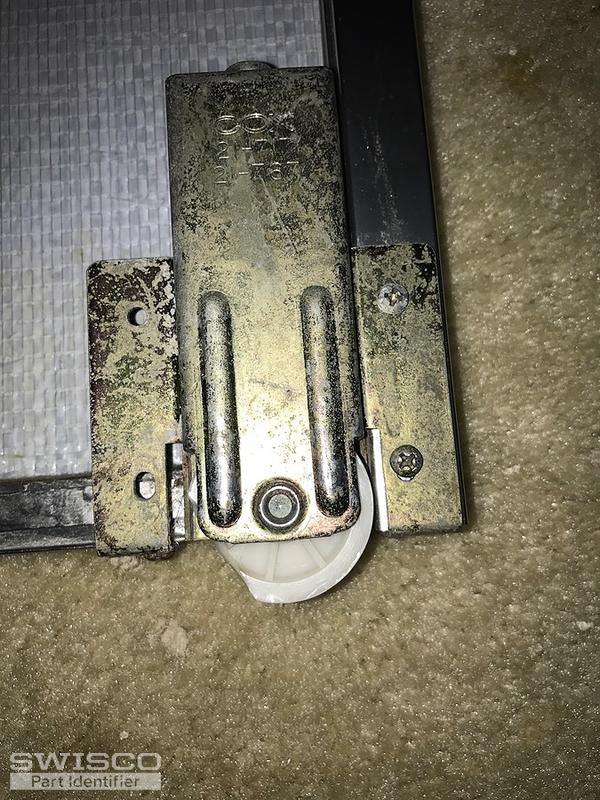 Sliding mirror door for closet.