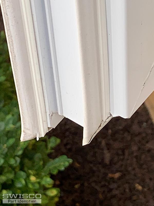 Casement window weatherstrip with offset kerf