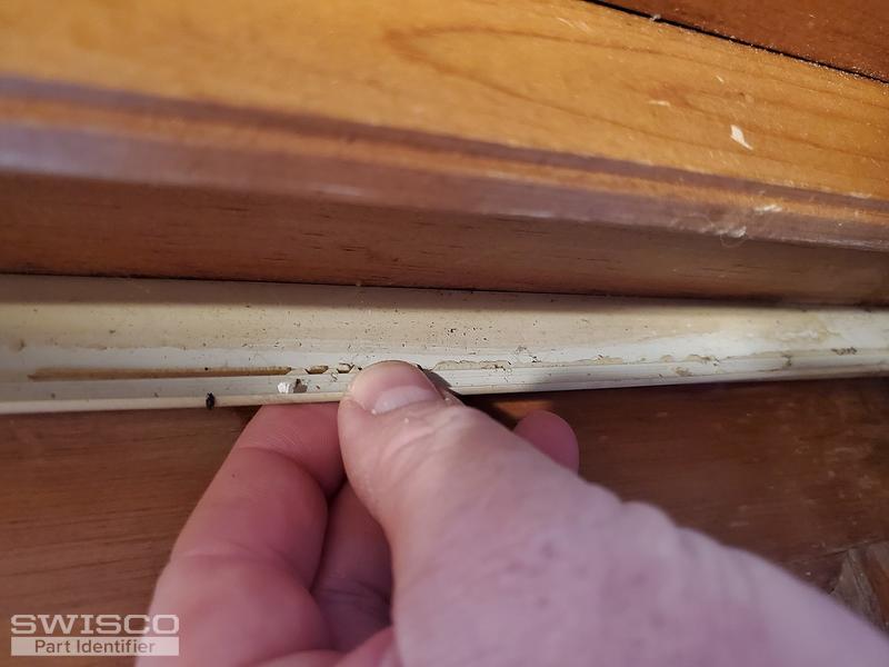 side of door showing type of weatherstrip currentl