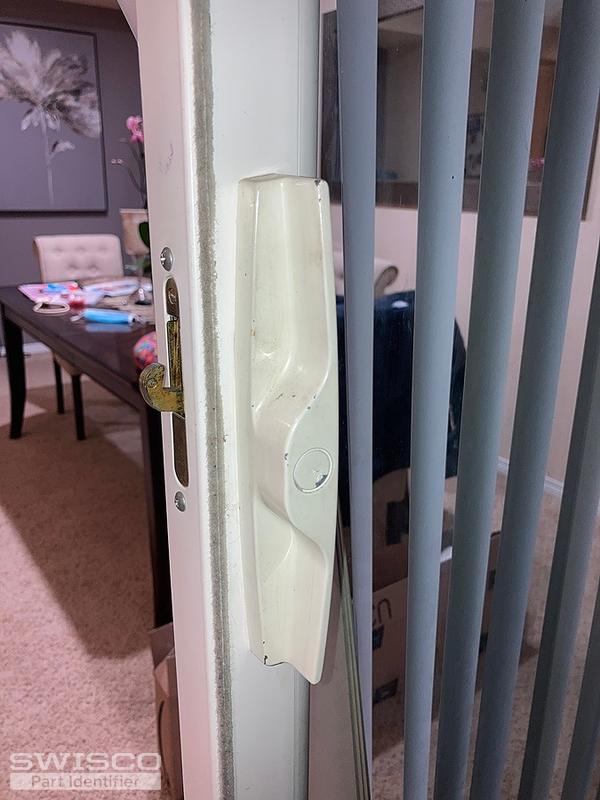 Replace patio door handle with key lock handle