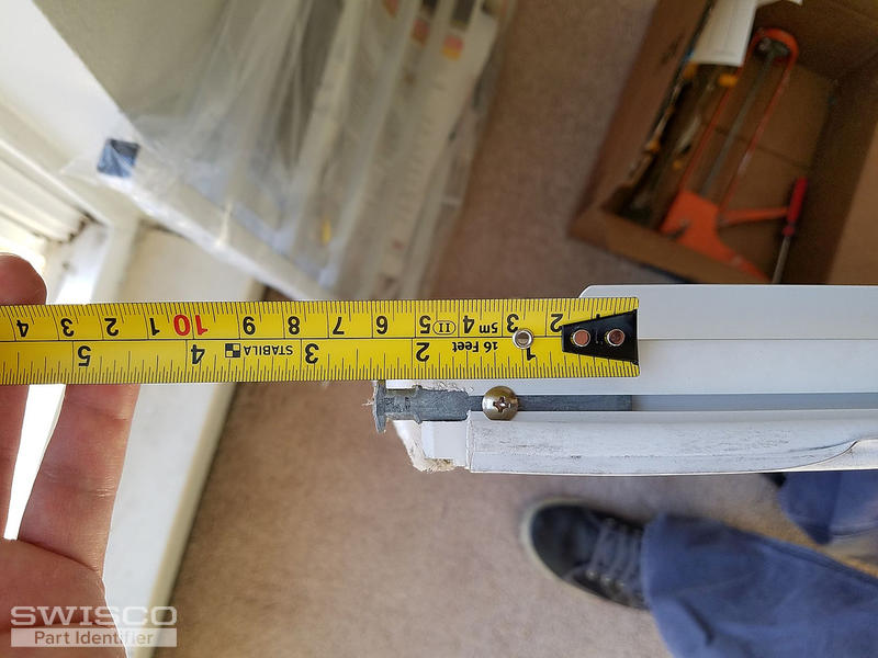 Broken pivot pin of a vinyl sliding window