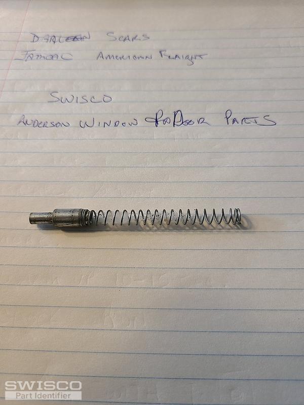 Hing pin & spring Anderson storm door ser 0016591148