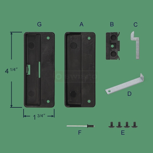 83002B Screen Door Latch and Pull, 39/16"