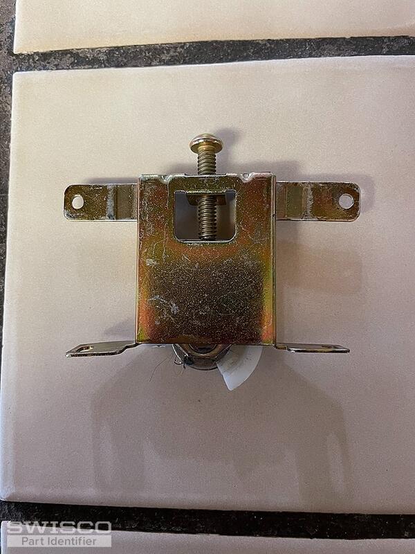 Older 30 yr wood mirrored sliding closet door wheel assembly