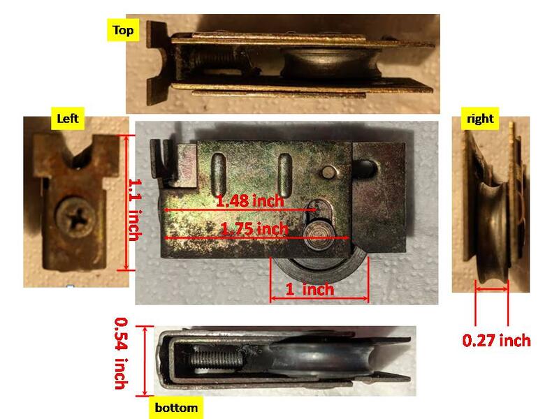 sliding door roller dimension