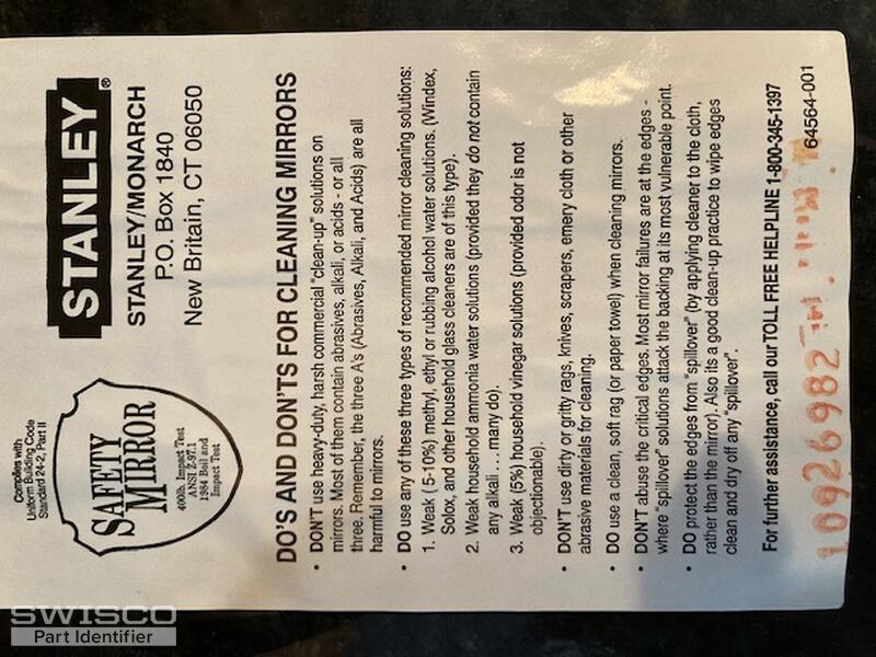 Closet Mirror Track Paperwork