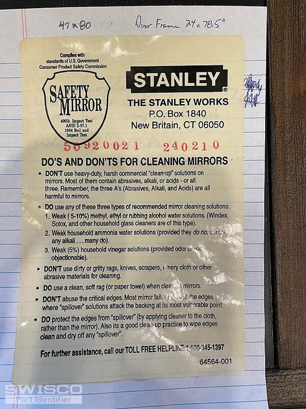Stanley sticker from broken door