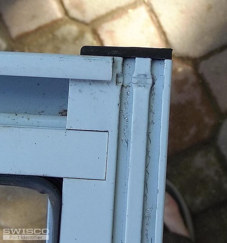 upper corner showing crimp