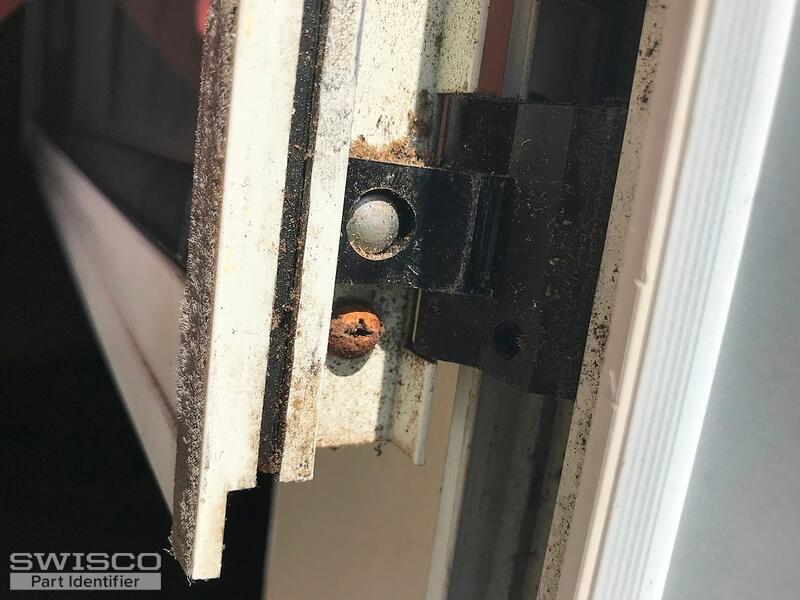 bottom hinge - riveted into window &amp; hinge inserte
