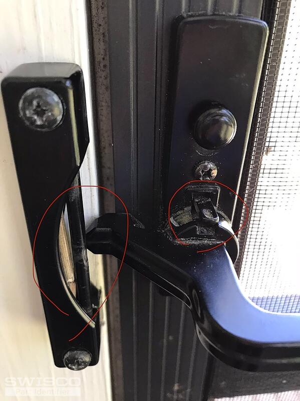 Inside broken latch