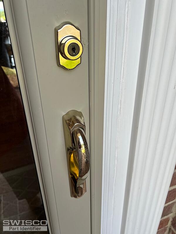Storm door replacement handle lock set