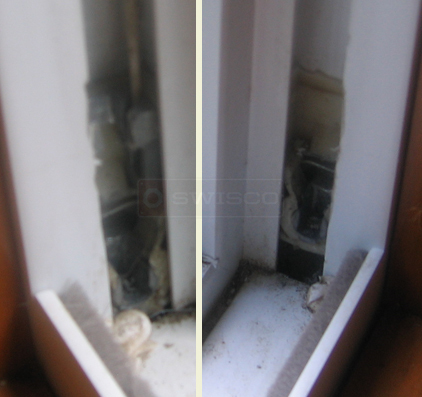 Mastic PVC tilt windows pivot shoes